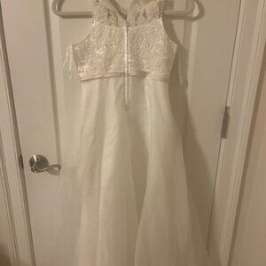 Sleeveless Lace Bodice A-Line Junior Bridesmaid Dress